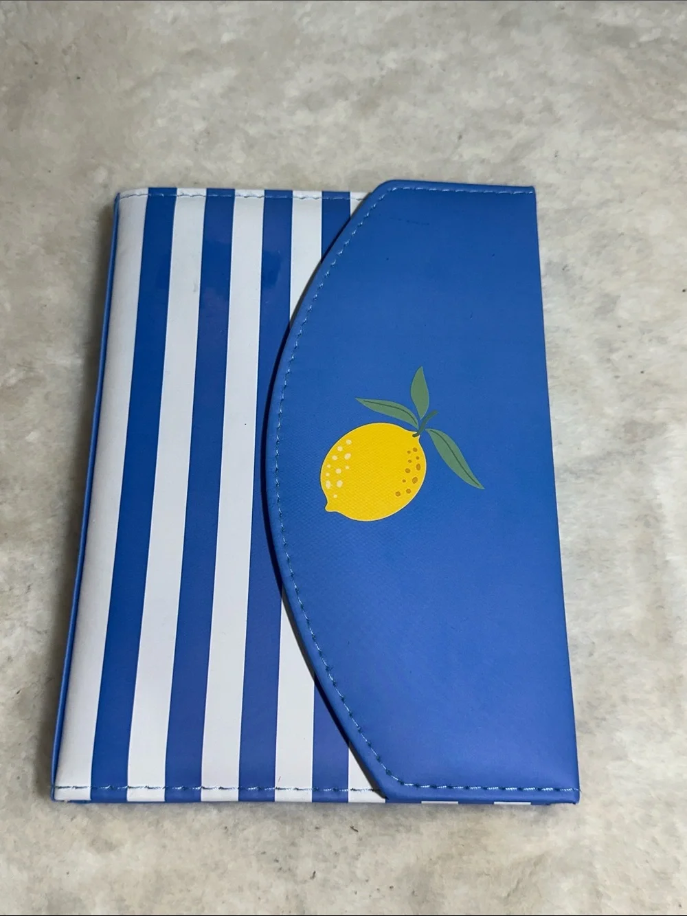 One design home faux leather bound blue and lemon journal